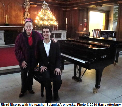 Riyad Nicolas with his teacher SulamitaAronovsky. Photo © 2010 Harry Atterbury